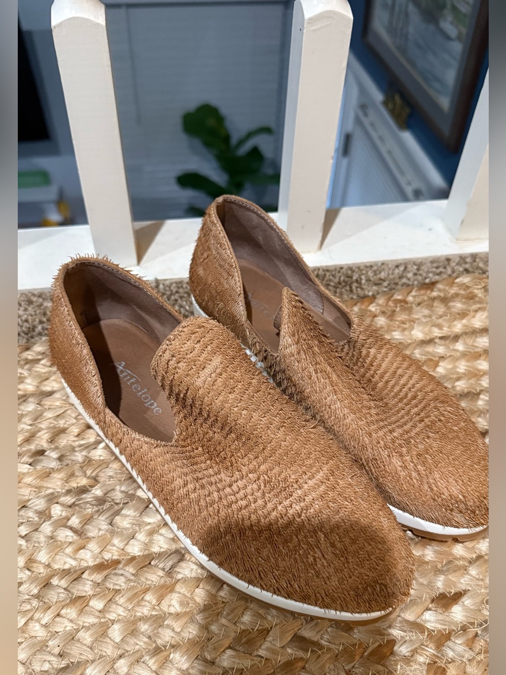 Antelope Brown Woven Slip-On Flats